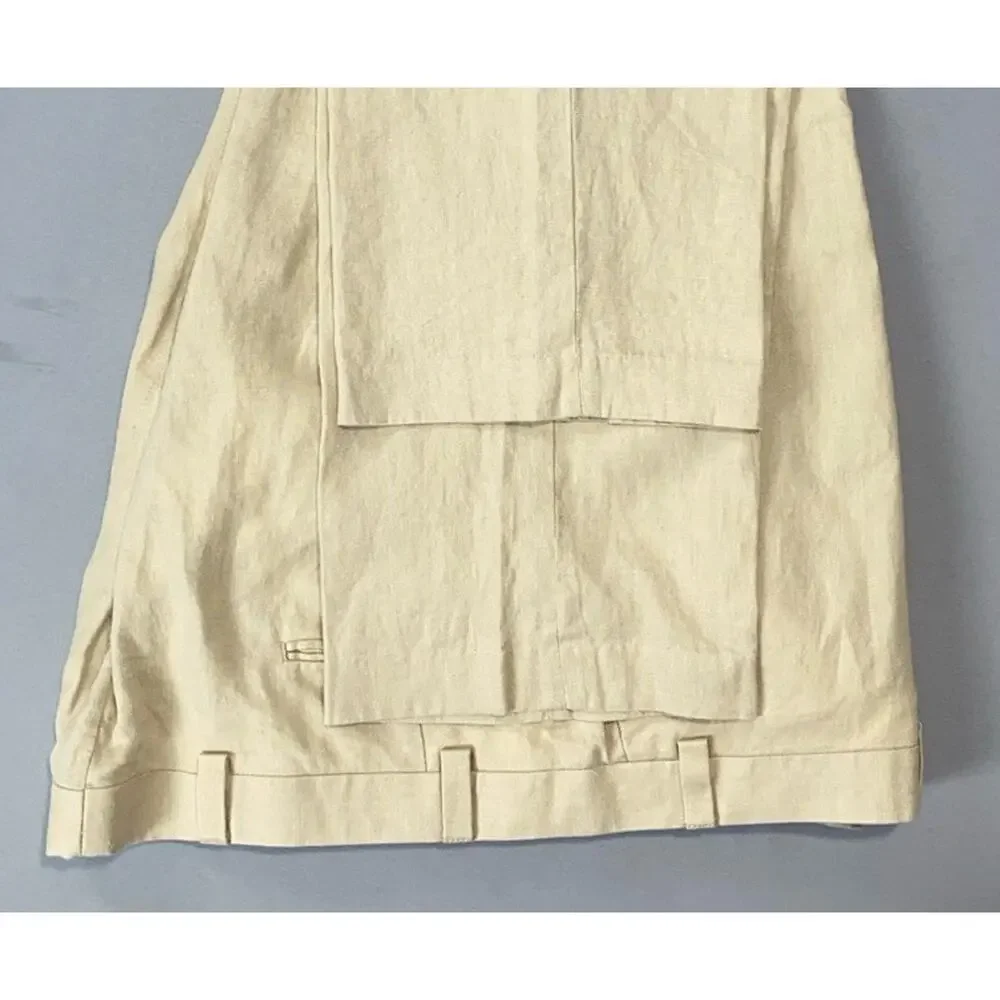 Calvin Klein Flat Front 100% Linen Dress Pants, Slacks. Beige, Men's 40X27.5 EUC